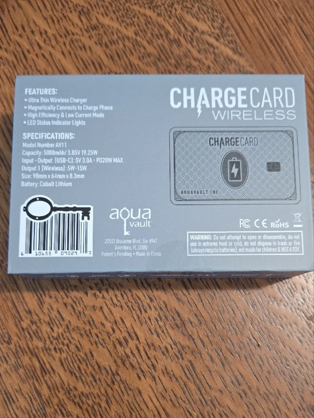 AquaVault Charge Card